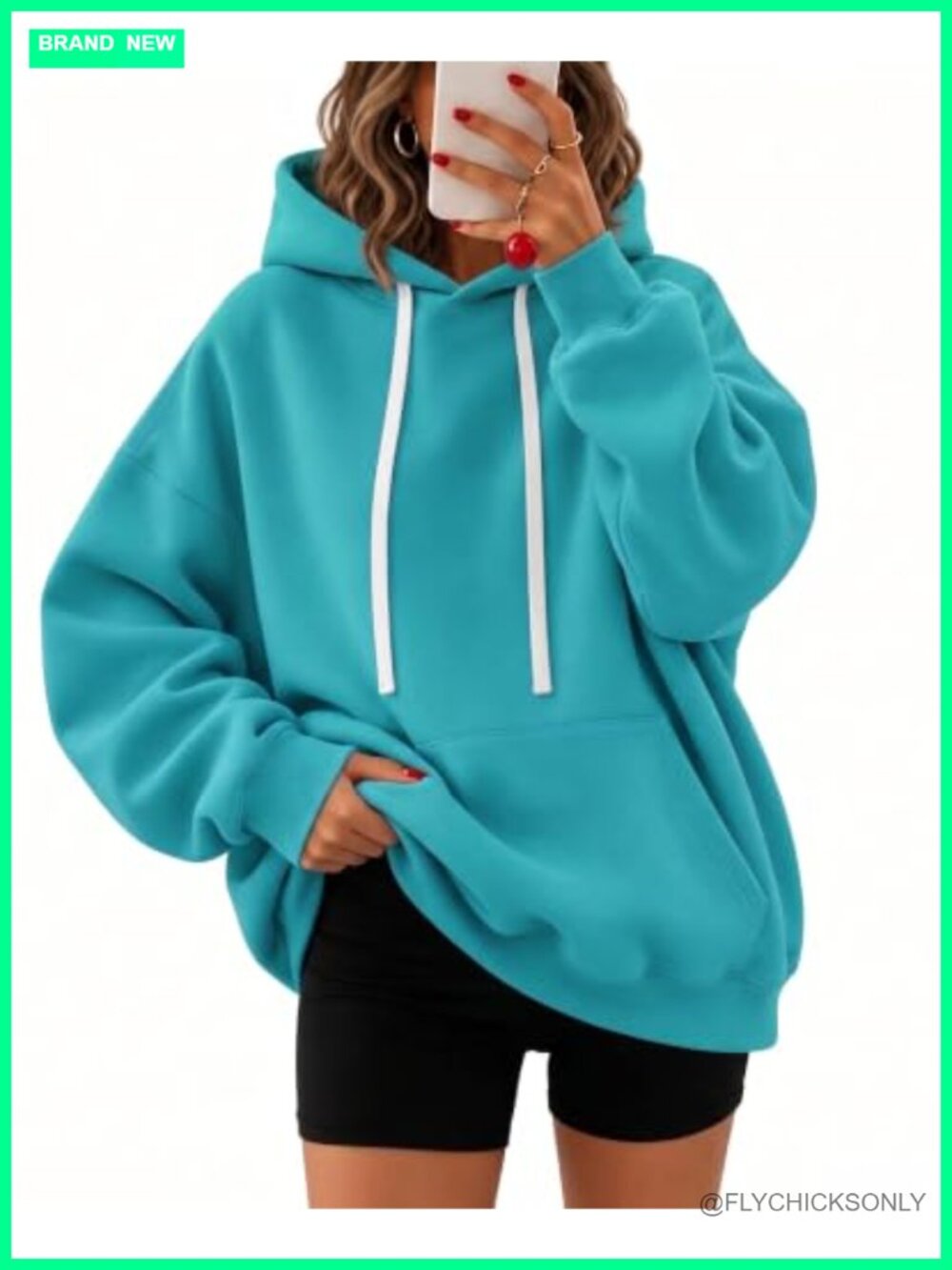 Oversized Fleece Hoodie Comfy Hooded Sweatshirt Pullover Women's